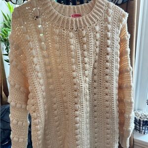 100% Irish Wool Cream Knit Sweater